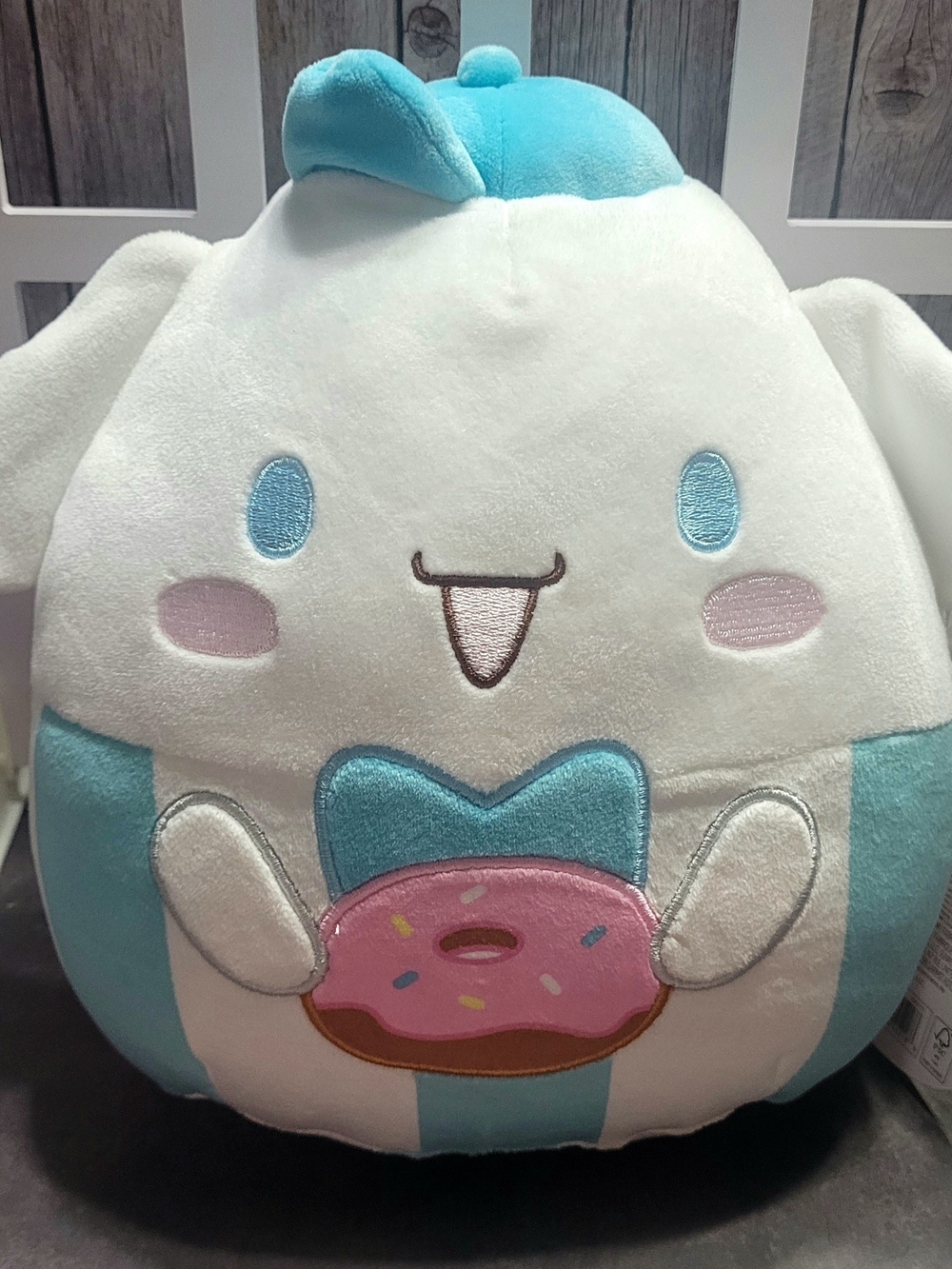 Squishmallows Cinnamoroll Plush Holding A Pink Donut